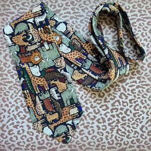 ALYNN Tie Novelty Jungle Silk Earth Tones